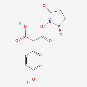 molecular formula C13H11NO7 B12684845 (((2,5-Dioxopyrrolidin-1-yl)oxy)carbonyl)(4-hydroxyphenyl)acetic acid CAS No. 78641-42-6