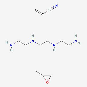 molecular formula C12H27N5O B12684849 N'-[2-(2-aminoethylamino)ethyl]ethane-1,2-diamine;2-methyloxirane;prop-2-enenitrile CAS No. 68855-50-5