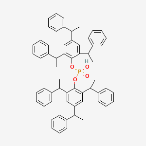molecular formula C60H59O4P B12684868 Bis(2,4,6-tris(1-phenylethyl)phenyl) hydrogen phosphate CAS No. 93777-22-1