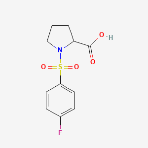 molecular formula C11H12FNO4S B1268487 1-[(4-fluorophenyl)sulfonyl]-2-pyrrolidinecarboxylic acid CAS No. 910481-87-7