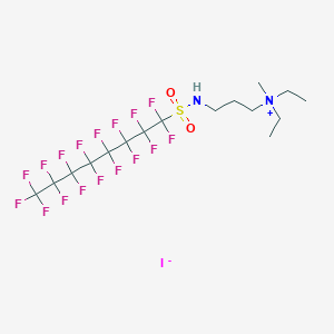 molecular formula C16H20F17IN2O2S B12684918 Diethyl(3-(((heptadecafluorooctyl)sulphonyl)amino)propyl)methylammonium iodide CAS No. 93803-06-6