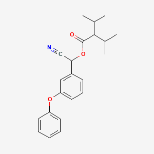 molecular formula C22H25NO3 B12685001 Butanoic acid, 3-methyl-2-(1-methylethyl)-, cyano(3-phenoxyphenyl)methyl ester CAS No. 62391-87-1