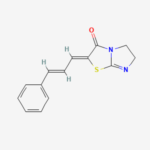 molecular formula C14H12N2OS B12685011 2-(3-Phenyl-2-propenylidene)-5,6-dihydroimidazo(2,1-b)(1,3)thiazol-3(2H)-one CAS No. 21108-76-9
