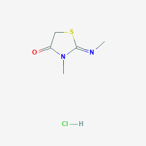 molecular formula C5H9ClN2OS B12685063 3-Methyl-2-(methylimino)thiazolidin-4-one monohydrochloride CAS No. 2087-56-1
