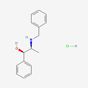 molecular formula C16H20ClNO B12685076 (R-(R*,S*))-alpha-(1-(Benzylamino)ethyl)benzyl alcohol hydrochloride CAS No. 61347-75-9
