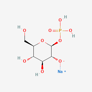 molecular formula C6H12NaO9P B12685107 beta-D-Glucopyranose, 1-(dihydrogen phosphate), monosodium salt CAS No. 93839-96-4