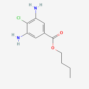 molecular formula C11H15ClN2O2 B12685119 Benzoic acid, 3,5-diamino-4-chloro-, butyl ester CAS No. 40362-35-4