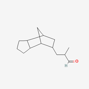 molecular formula C14H22O B12685132 Octahydro-alpha-methyl-4,7-methano-1H-indene-5-propionaldehyde CAS No. 94278-34-9