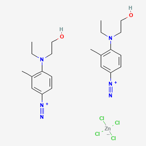 molecular formula C22H32Cl4N6O2Zn B12685162 4-[ethyl(2-hydroxyethyl)amino]-3-methylbenzenediazonium;tetrachlorozinc(2-) CAS No. 94314-04-2