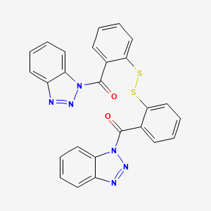 molecular formula C26H16N6O2S2 B12685166 Benzotriazolyl 2-((2-(benzotriazolylcarbonyl)phenyl)disulfanyl)phenyl ketone CAS No. 98051-92-4