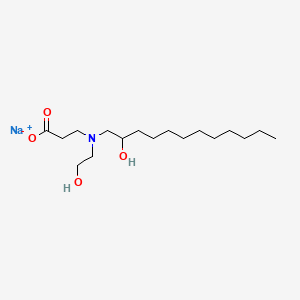molecular formula C17H34NNaO4 B12685172 Sodium N-(2-hydroxydodecyl)-N-(2-hydroxyethyl)-beta-alaninate CAS No. 70521-74-3