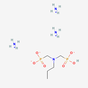 molecular formula C5H24N4O6P2 B12685198 Triammonium hydrogen ((propylimino)bis(methylene))diphosphonate CAS No. 94107-78-5