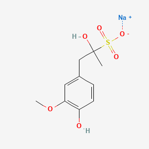 molecular formula C10H13NaO6S B12685203 Sodium alpha,4-dihydroxy-3-methoxy-alpha-methylbenzeneethanesulphonate CAS No. 83682-27-3