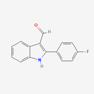 molecular formula C15H10FNO B1268522 2-(4-Fluorophenyl)-1H-indole-3-carbaldehyde CAS No. 70093-12-8