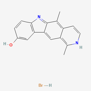 molecular formula C17H15BrN2O B12685223 1,5-Dimethyl-6H-pyrido(4,3-b)carbazol-9-ol hydrobromide CAS No. 94200-78-9