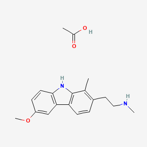 molecular formula C19H24N2O3 B12685254 6-Methoxy-N,1-dimethyl-9H-carbazole-2-ethylamine monoacetate CAS No. 93841-61-3