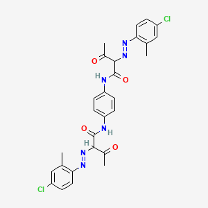 molecular formula C28H26Cl2N6O4 B12685265 N,N'-1,4-Phenylenebis[[2-(4-chloro-O-tolyl)azo]-3-oxobutyramide] CAS No. 40366-31-2