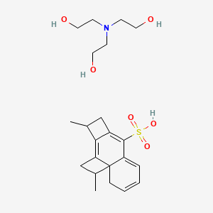 molecular formula C22H33NO6S B12685281 2-[Bis(2-hydroxyethyl)amino]ethanol;2,6-dimethyltetracyclo[8.4.0.01,4.05,8]tetradeca-4,8,10,12-tetraene-9-sulfonic acid CAS No. 84798-64-1