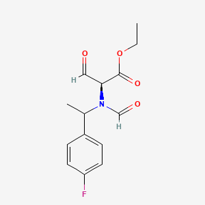 molecular formula C14H16FNO4 B12685300 Ethyl N-(1-(4-fluorophenyl)ethyl)-N-formyl-3-oxoalaninate CAS No. 84962-54-9