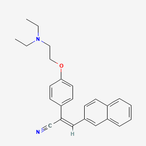 molecular formula C25H26N2O B12685306 2-(4-(2-(Diethylamino)ethoxy)phenyl)-3-(2-naphthyl)acrylonitrile CAS No. 2087-38-9