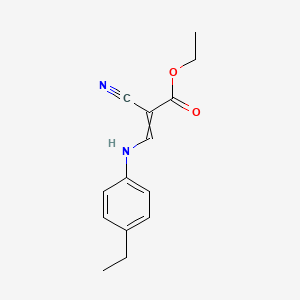 molecular formula C14H16N2O2 B1268531 Ethyl 2-cyano-3-[(4-ethylphenyl)amino]prop-2-enoate 