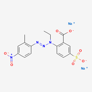 molecular formula C16H14N4Na2O7S B12685314 Disodium 2-(1-ethyl-3-(2-methyl-4-nitrophenyl)-2-triazenyl)-5-sulphonatobenzoate CAS No. 85098-83-5