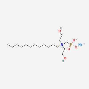 molecular formula C17H37NNaO5P B12685329 Dodecylbis(2-hydroxyethyl)(phosphonatomethyl)ammonium, monosodium salt CAS No. 97952-35-7