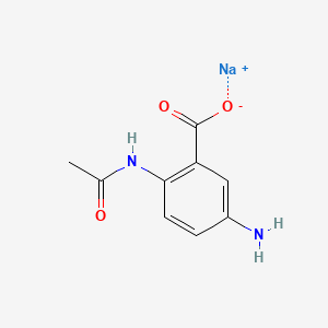 molecular formula C9H9N2NaO3 B12685369 Sodium 2-(acetylamino)-5-aminobenzoate CAS No. 85237-54-3