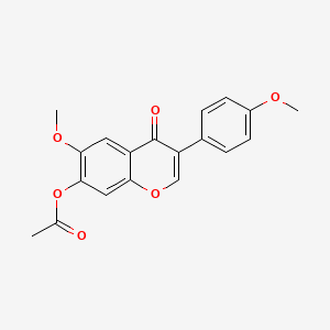 molecular formula C19H16O6 B12685410 Isoflavone, 7-hydroxy-4',6-dimethoxy-, acetate CAS No. 4253-19-4