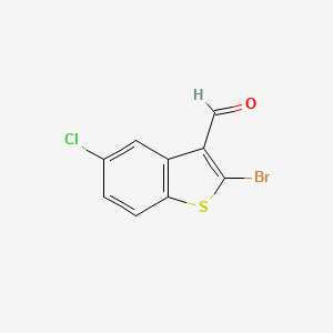 molecular formula C9H4BrClOS B1268542 2-Bromo-5-chloro-1-benzothiophene-3-carbaldehyde CAS No. 680212-97-9