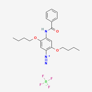 molecular formula C21H26BF4N3O3 B12685437 4-(Benzoylamino)-2,5-dibutoxybenzenediazonium tetrafluoroborate CAS No. 85099-30-5