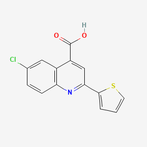 molecular formula C14H8ClNO2S B1268546 6-Chloro-2-(thiophen-2-yl)quinoline-4-carboxylic acid CAS No. 33289-51-9