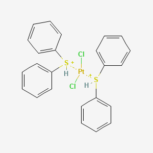 molecular formula C24H22Cl2PtS2+2 B12685479 Dichlorobis(1,1'-thiobis(benzene))platinum CAS No. 50525-38-7