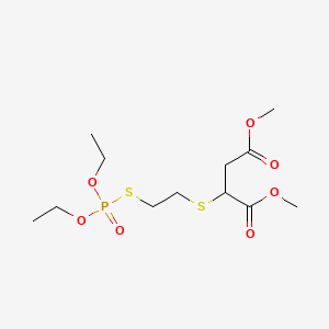 molecular formula C12H23O7PS2 B12685495 Butanedioic acid, ((2-((diethoxyphosphinyl)thio)ethyl)thio)-, dimethyl ester CAS No. 63234-04-8