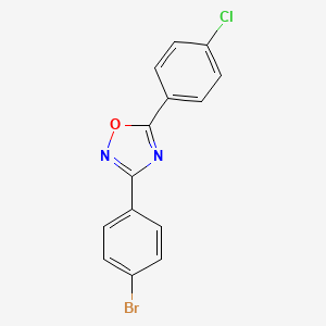 molecular formula C14H8BrClN2O B1268553 3-(4-Bromophenyl)-5-(4-chlorophenyl)-1,2,4-oxadiazole CAS No. 489435-05-4