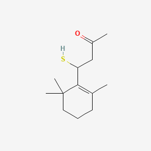 molecular formula C13H22OS B12685604 4-Mercapto-4-(2,6,6-trimethyl-1-cyclohexen-1-yl)butan-2-one CAS No. 40790-02-1