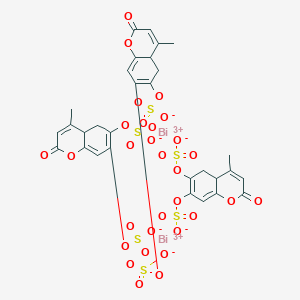 molecular formula C30H24Bi2O30S6 B12685628 dibismuth;(4-methyl-2-oxo-6-sulfonatooxy-4a,5-dihydrochromen-7-yl) sulfate CAS No. 10042-50-9