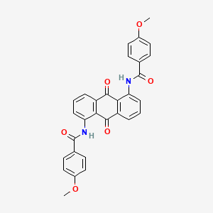 molecular formula C30H22N2O6 B12685642 N,N'-(9,10-Dihydro-9,10-dioxoanthracene-1,5-diyl)bis(4-methoxybenzamide) CAS No. 75311-81-8