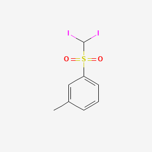 molecular formula C8H8I2O2S B12685651 Diiodomethyl m-tolyl sulfone CAS No. 31350-46-6