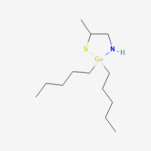 molecular formula C13H29GeNS B12685658 2,2-Dipentyl-5-methyl-1,3,2-thiazagermolidine CAS No. 84260-48-0