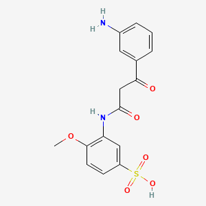 molecular formula C16H16N2O6S B12685663 3-((3-(3-Aminophenyl)-1,3-dioxopropyl)amino)-4-methoxybenzenesulphonic acid CAS No. 94133-74-1