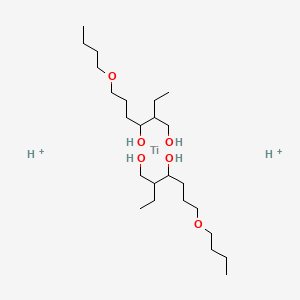 molecular formula C24H54O6Ti+2 B12685686 Dihydrogen dibutoxybis(2-ethylhexane-1,3-diolato(2-)-O,O')titanate(2-) CAS No. 93858-20-9