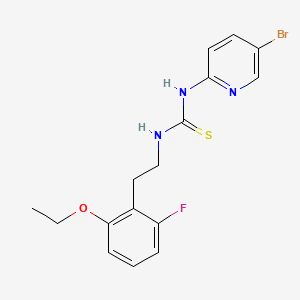 molecular formula C16H17BrFN3OS B12685694 Thiourea, N-(5-bromo-2-pyridinyl)-N'-(2-(2-ethoxy-6-fluorophenyl)ethyl)- CAS No. 172505-89-4