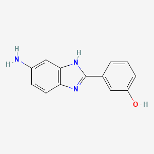 molecular formula C13H11N3O B1268570 3-(5-Amino-1H-benzoimidazol-2-yl)-phenol CAS No. 436100-00-4