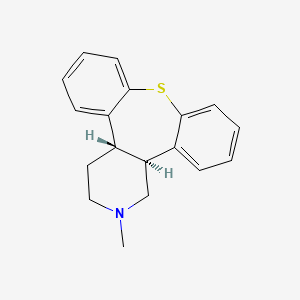molecular formula C18H19NS B12685709 (2S,7S)-4-methyl-14-thia-4-azatetracyclo[13.4.0.02,7.08,13]nonadeca-1(19),8,10,12,15,17-hexaene CAS No. 65576-13-8
