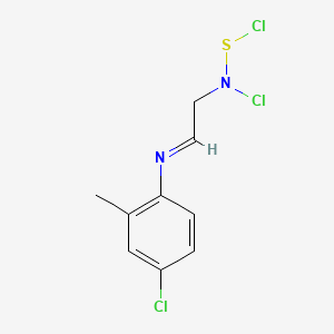 molecular formula C9H9Cl3N2S B12685715 Amidosulfenyl chloride, (((4-chloro-2-methylphenyl)imino)methyl)methyl- CAS No. 61717-75-7