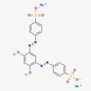 molecular formula C18H12N4Na2O8S2 B12685719 Disodium 4,4'-((4,6-dihydroxy-1,3-phenylene)bis(azo))bis(benzenesulphonate) CAS No. 83562-73-6