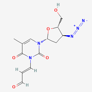 molecular formula C13H15N5O5 B12685736 3-(3-Oxo-1-propenyl)-3'-azido-3'-deoxythymidine CAS No. 111495-98-8