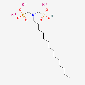 molecular formula C16H34K3NO6P2 B12685738 Tripotassium hydrogen ((tetradecylimino)bis(methylene))diphosphonate CAS No. 94230-65-6