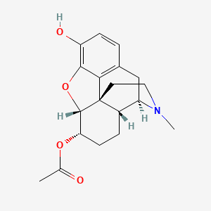 molecular formula C19H23NO4 B12685776 (5alpha,6alpha)-4,5-Epoxy-3-hydroxy-17-methylmorphinan-6-yl acetate CAS No. 66641-10-9